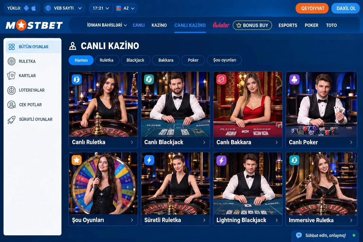 Live Casino: canlı dilerlərlə oyunlar — Mostbet Oyun